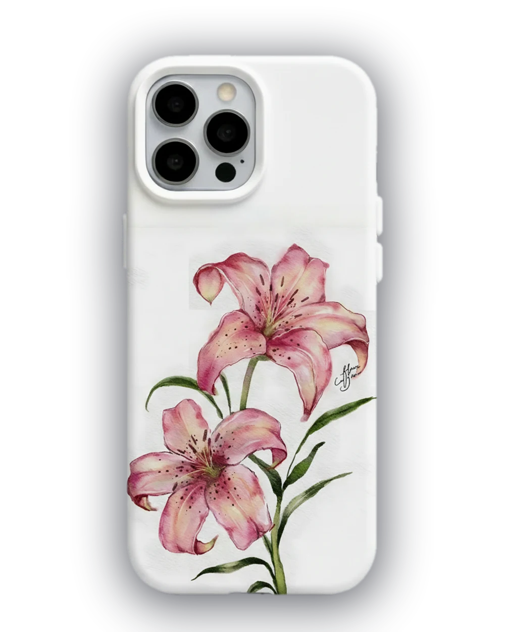 Pembe Zambak Suluboya telefon kılıfı