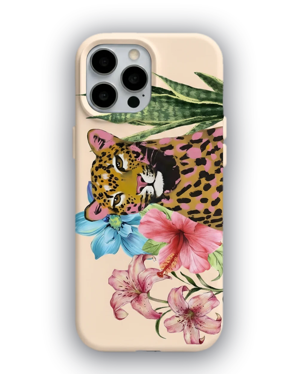 Leopar Çiçek Bahçesi telefon kılıfı
