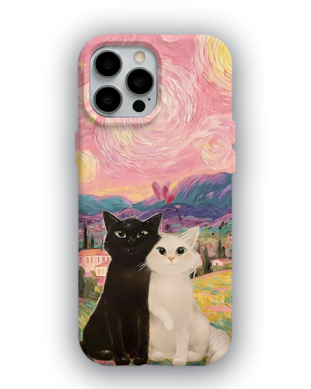 Pembe Gökyüzü Kediler telefon kılıfı
