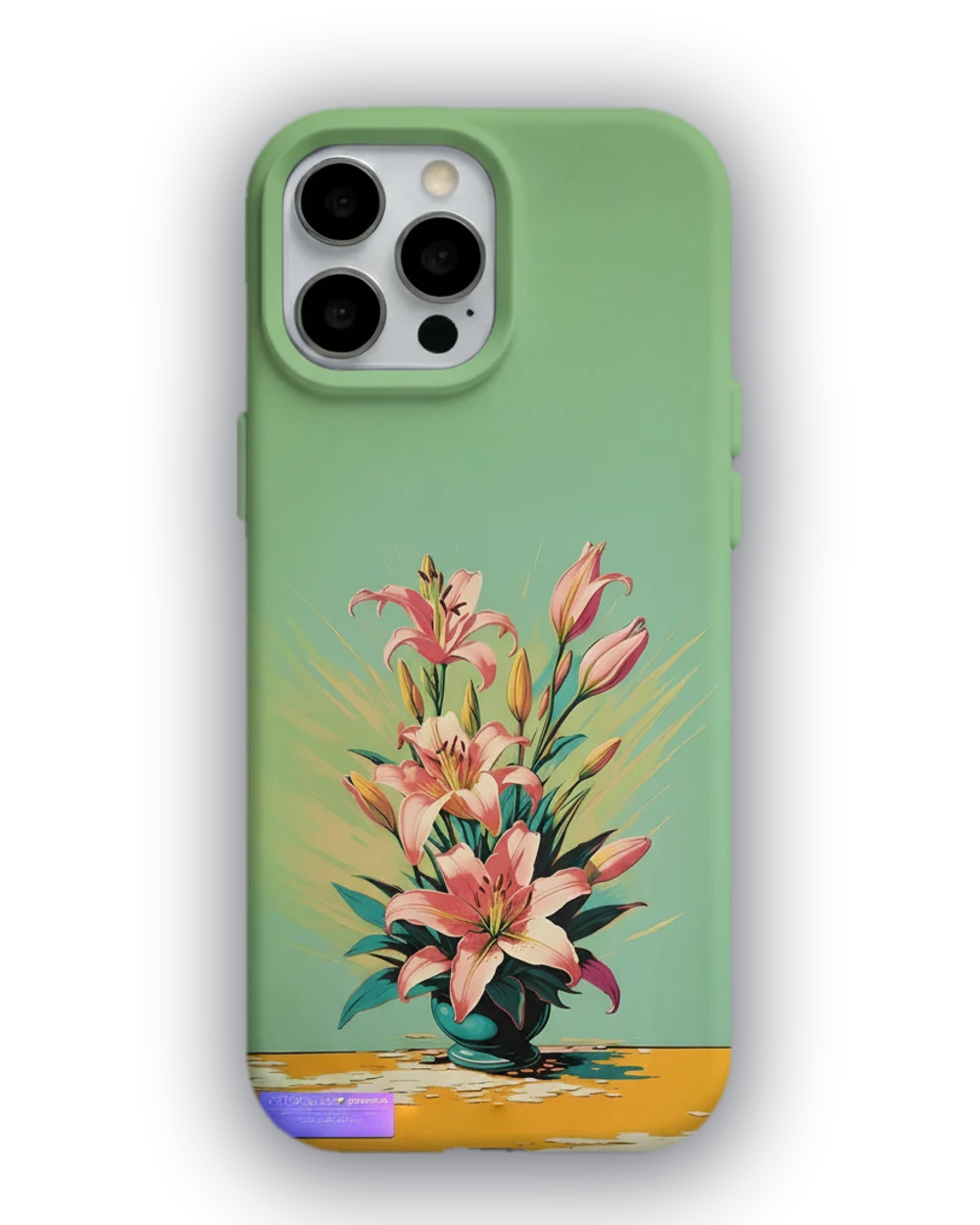 Pembe Zambak Vazo telefon kılıfı
