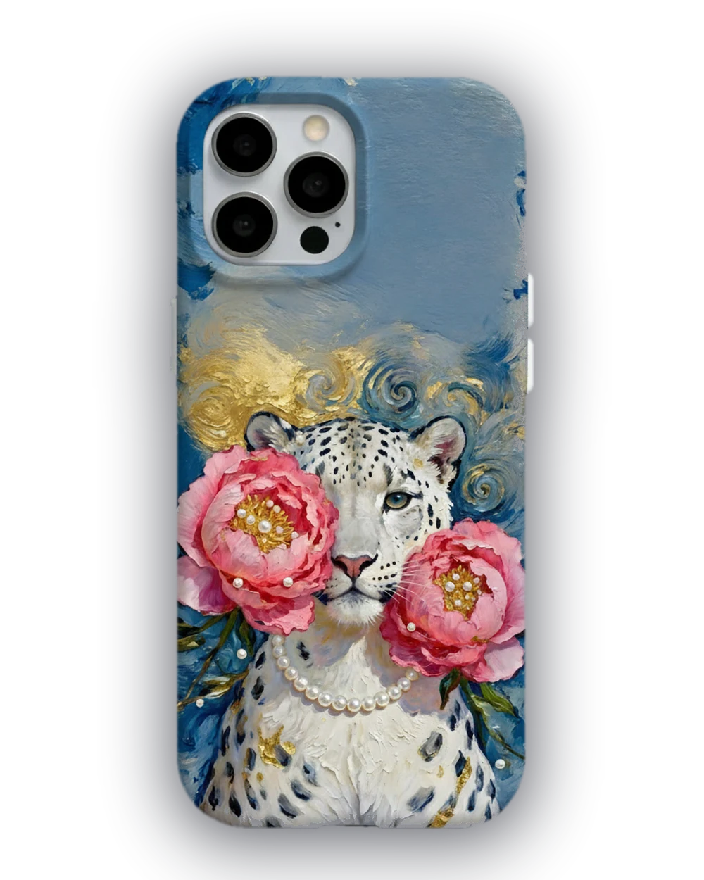 Pembe Şakayık Leopar telefon kılıfı
