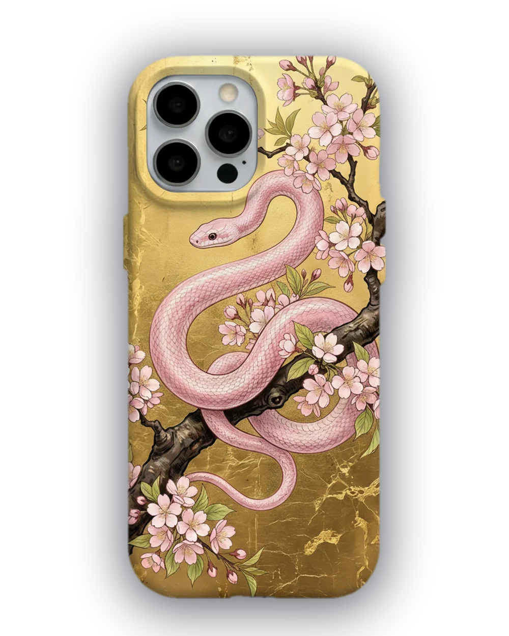 Pembe Yılan Çiçek telefon kılıfı