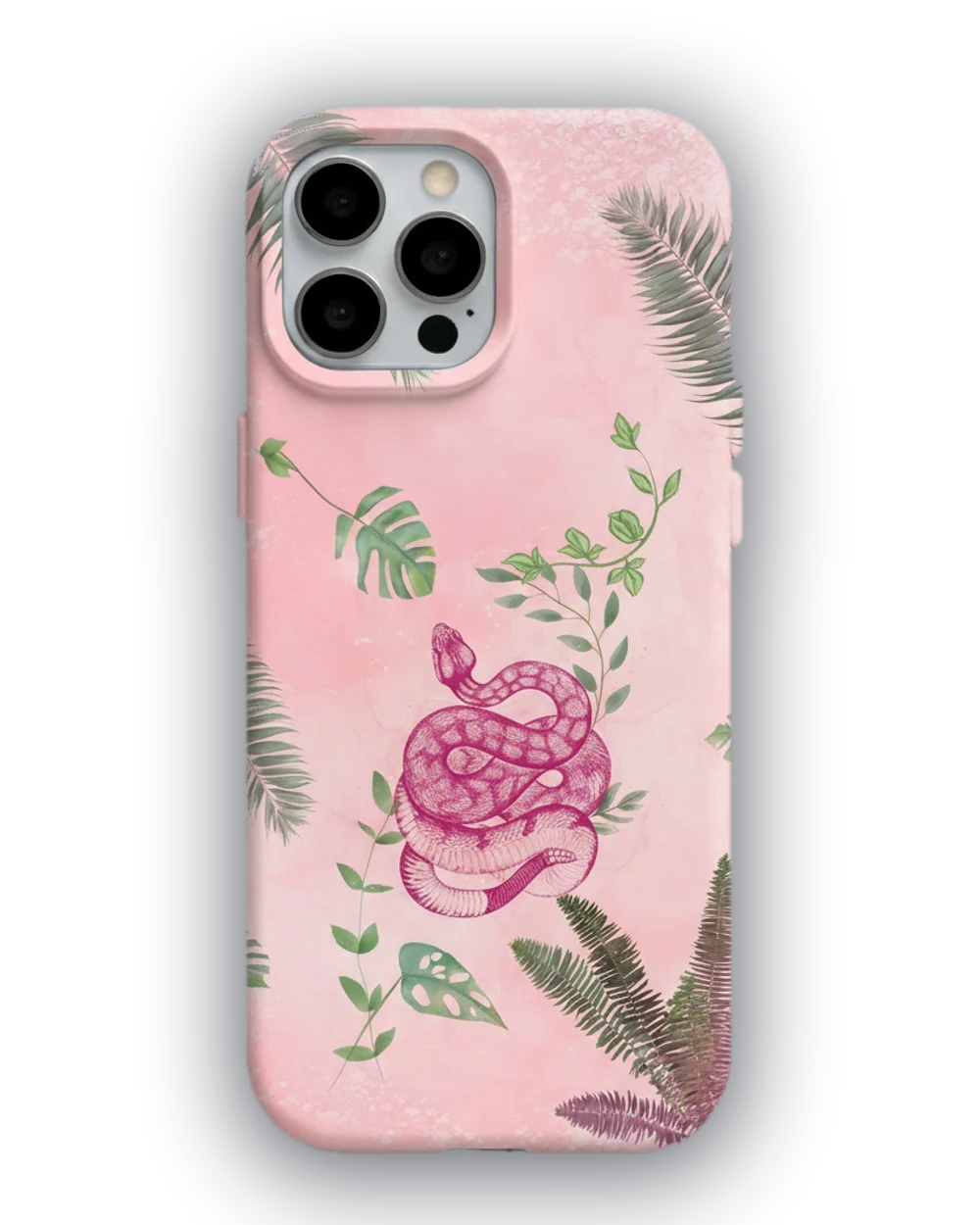 Pembe Yılan Botanik telefon kılıfı