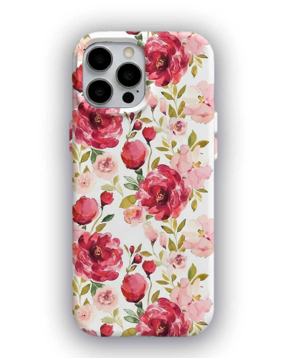 Pembe Suluboya Çiçekler telefon kılıfı